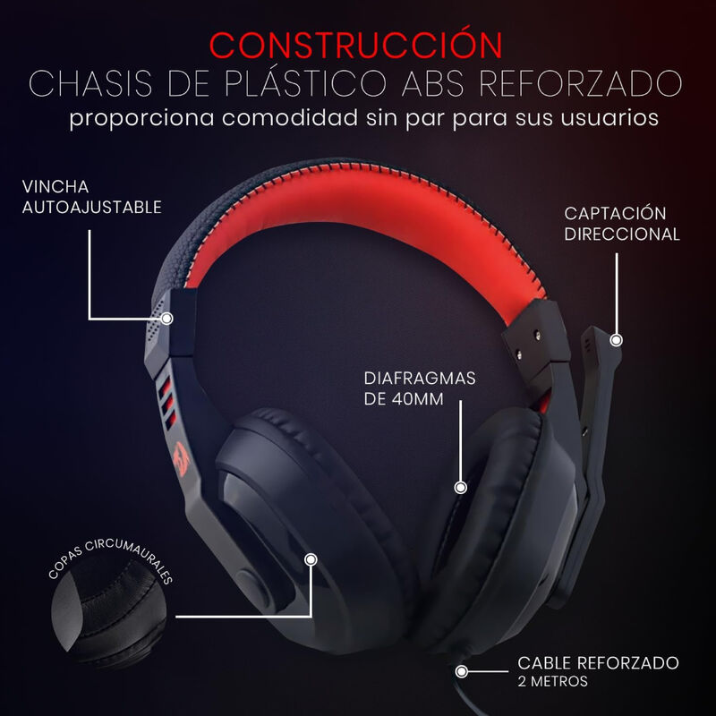 Audífonos Gamer Redragon Ares H120 Alámbrico. image number null