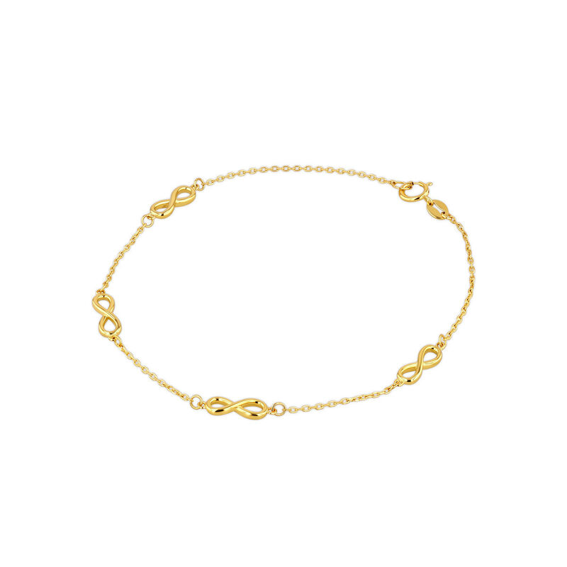 Pulsera Con Infinitos De Oro Amarillo 10k (18.5... image number null