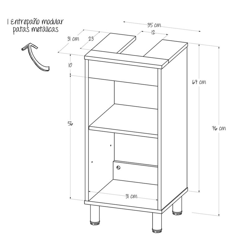 Mueble Lavamanos Den, Gabinete para ba&ntilde;o 3 nive... image number null