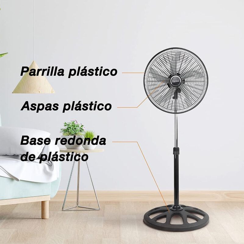 Ventilador Pedestal Mytek 3404 18 Pul 5 Aspas 1... image number null