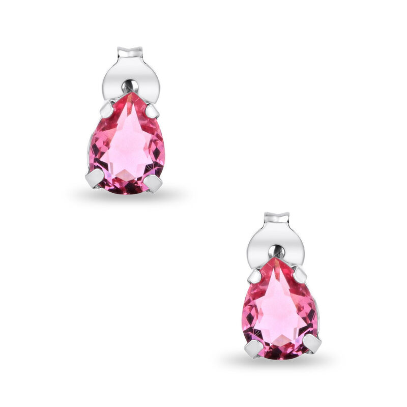 Aretes Plata 925 Con Piedras Rosas image number null