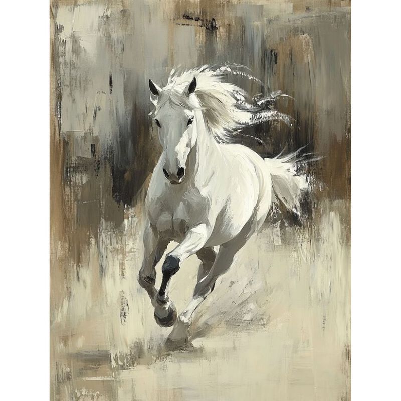 Cuadro Decorativo Animal 60x80cm Caballo Blanco image number null