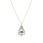 Gargantilla Con Cadena De Plata Dorada 925 Con Zirconias De Colores (42 + 3Cm Aprox)