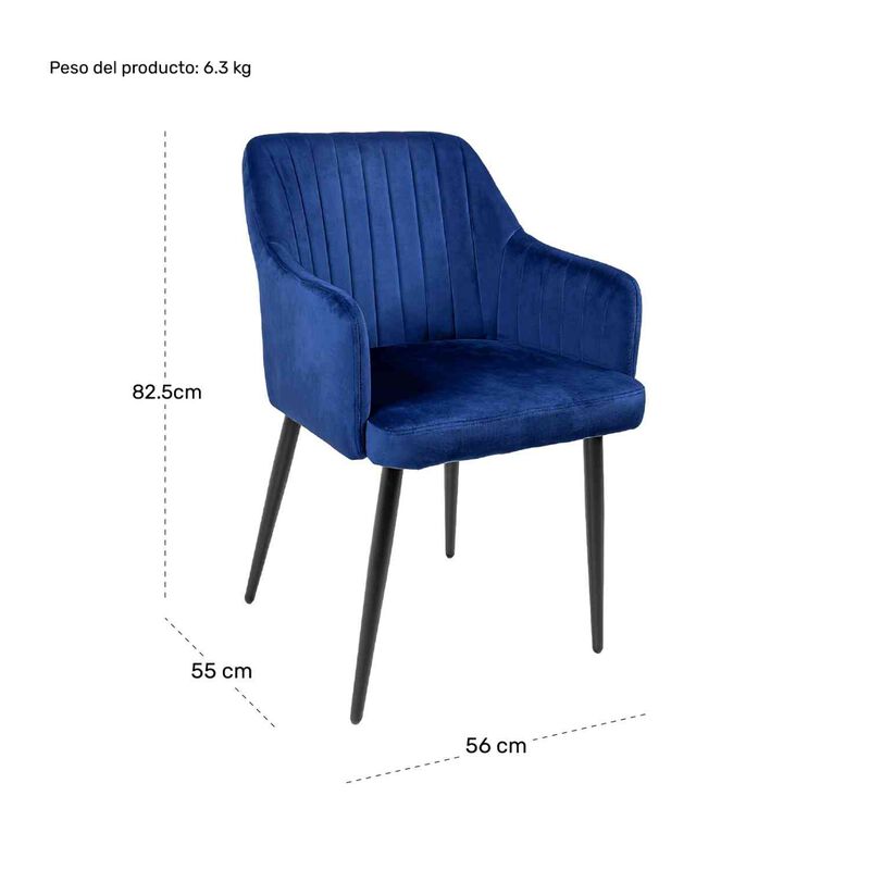 Set 2 Sillas Comedor Sillones Terciopelo Acolch... image number null