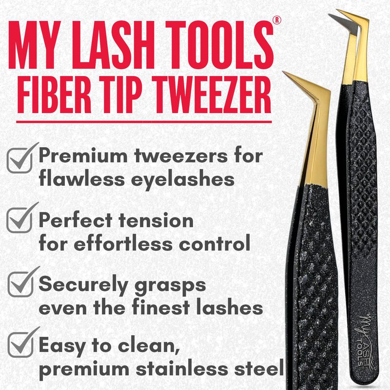 Pinza My Lash Tools De 12 cm Con Cuerpo Negro B... image number null