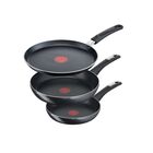 Juego De Sartenes T-Fal C3829183 Crepero Hard Titanium Plus 20/24/25 Cm Negro