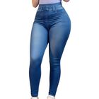Leggins Mujer Unitalla Mezclilla Faja Alta Estilo Pantalón Mezclilla Calidad Premium Tiro Alto LIC-055-5 Azul Mallon Lycra
