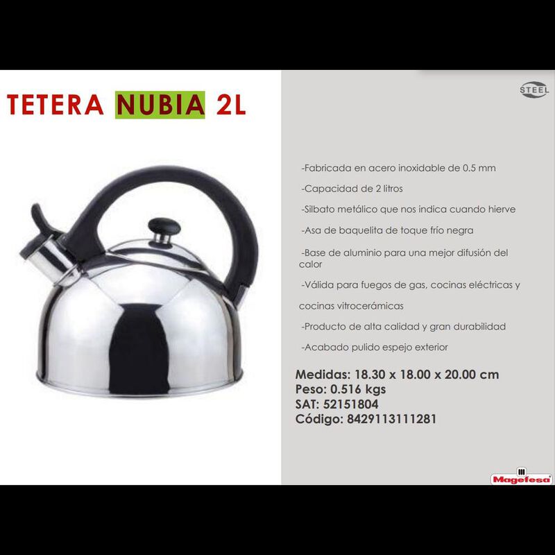 Tetera Hervidora Magefesa Nubia 2 Lt Silbadora image number null