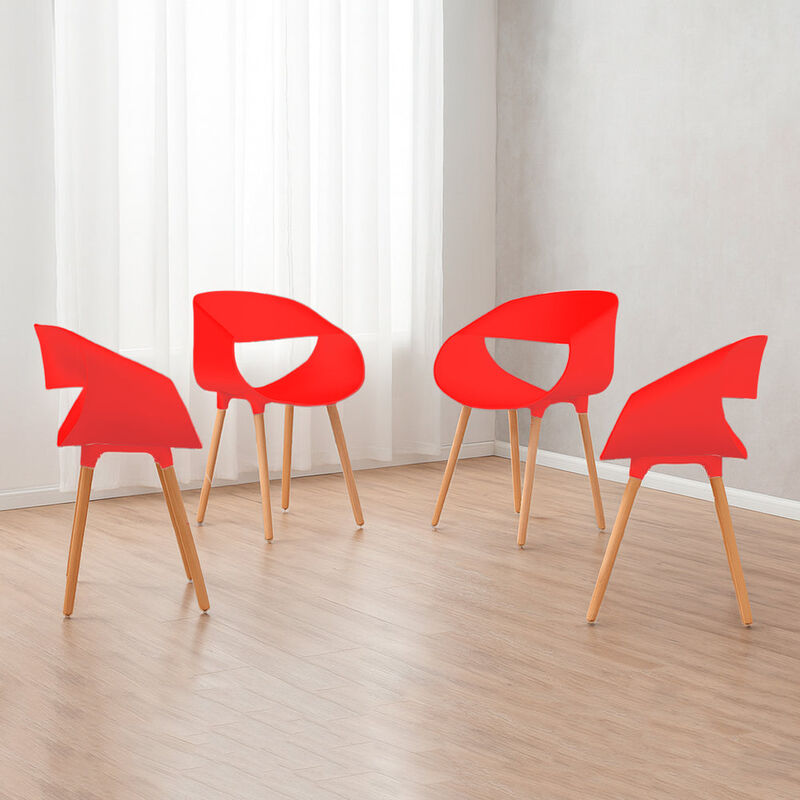 Set de 4 Sillas Tipo Eames Plastic Armchair - C... image number null