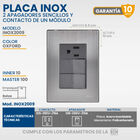 Paquete 5 piezas Placa Armada Con 2 Apagadores Sencillos. 1 Contacto De 1 M&oacute;d