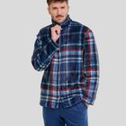 Bata con Cremallera de Cuadros Azules Marino