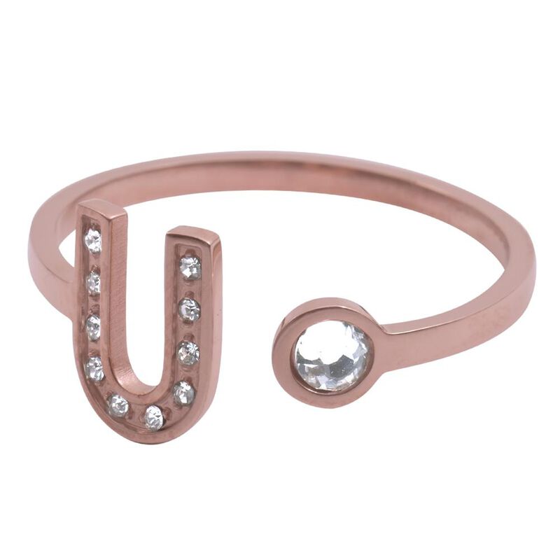 Anillo Mujer Inicial Oro Rosa 18k Zirconias, Re... image number null