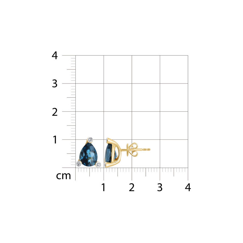 Aretes Oro Amarillo 10k Topacio London Blue | B... image number null
