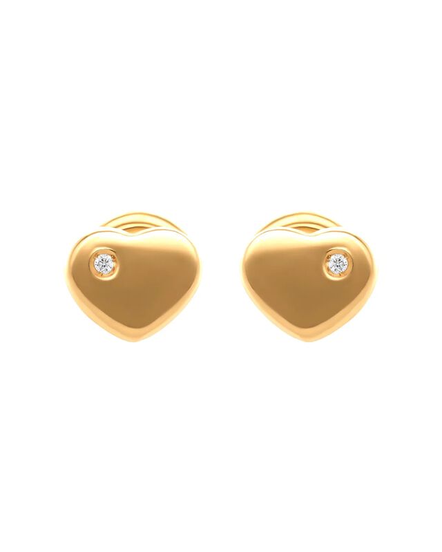 Broqueles De Corazon En Oro Amarillo 14k Con 1p... image number null