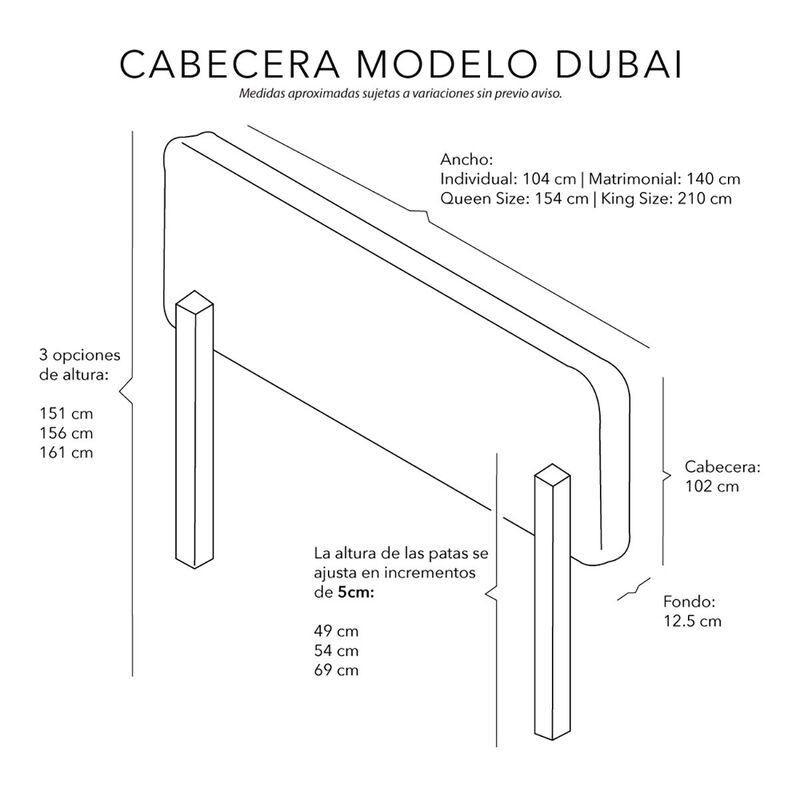 Cabecera Matrimonial Dicasa Dubai Gris Oxford image number null