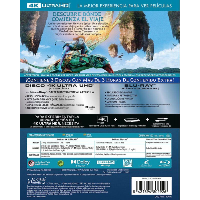 Avatar (Ed. Remasterizada 2022) (4K UHD + Blu-r... image number null