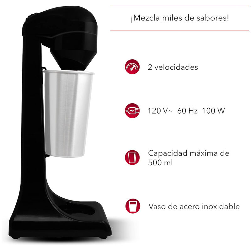 Máquina para Malteadas Negra con 2 Velocidades,... image number null