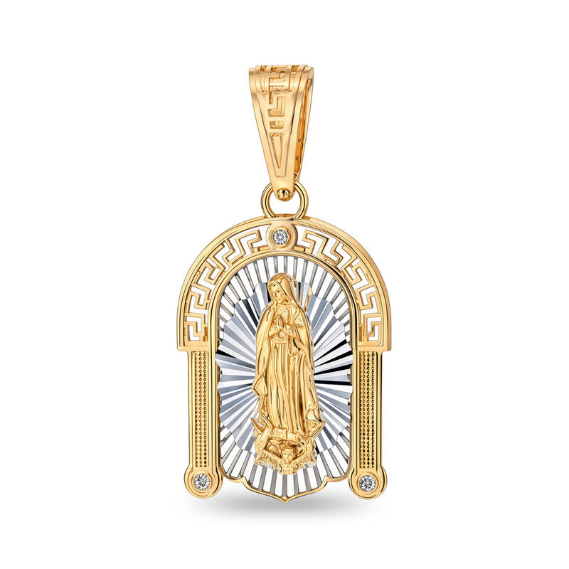 Medalla Virgen De Guadalupe Oro 14k Con Zirconi... image number null