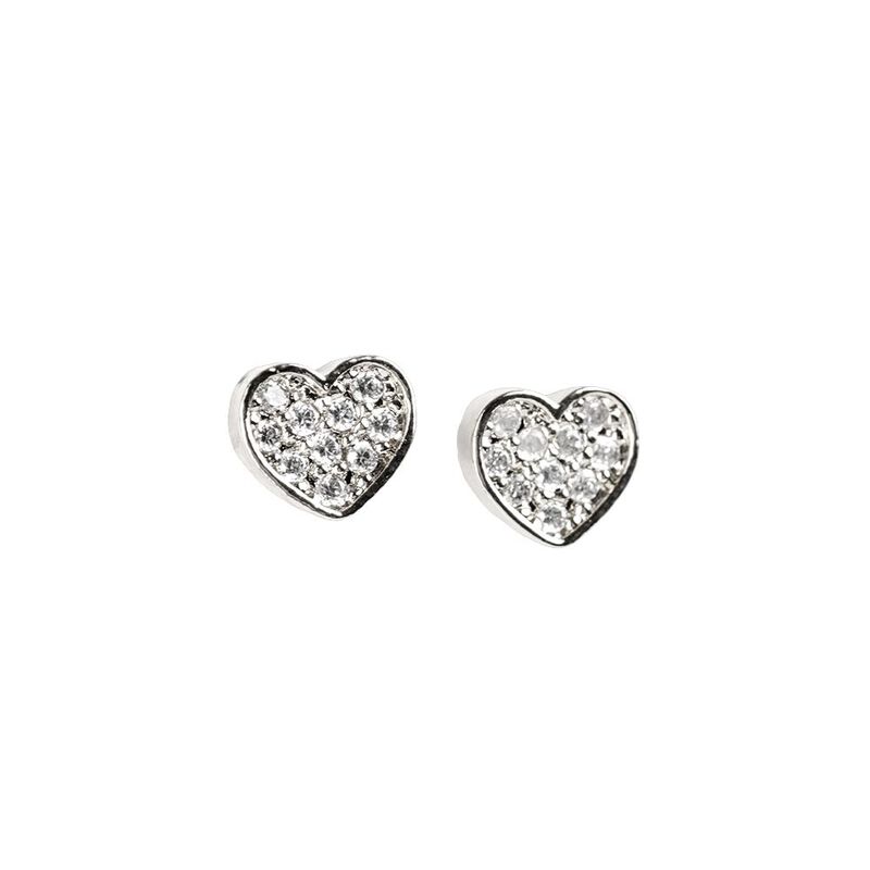 Aretes Mujer Coraz&oacute;n Zirconia C&uacute;bica, Regalos M... image number null