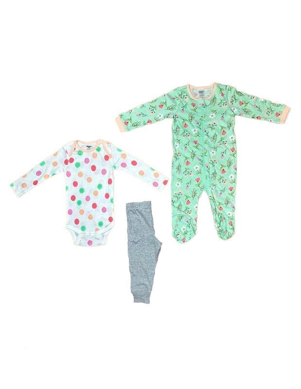 Kit 3 Piezas Bebé Niña Onesies Mameluco, Pantal... image number null