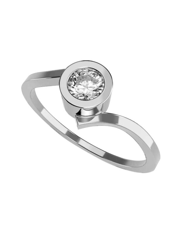 Anillo de Compromiso en Oro de 14K con Circonia... image number null