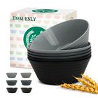 Juego de 6 Tazones Homienly de 1500 ml, Paja de Trigo, Negro y Gris