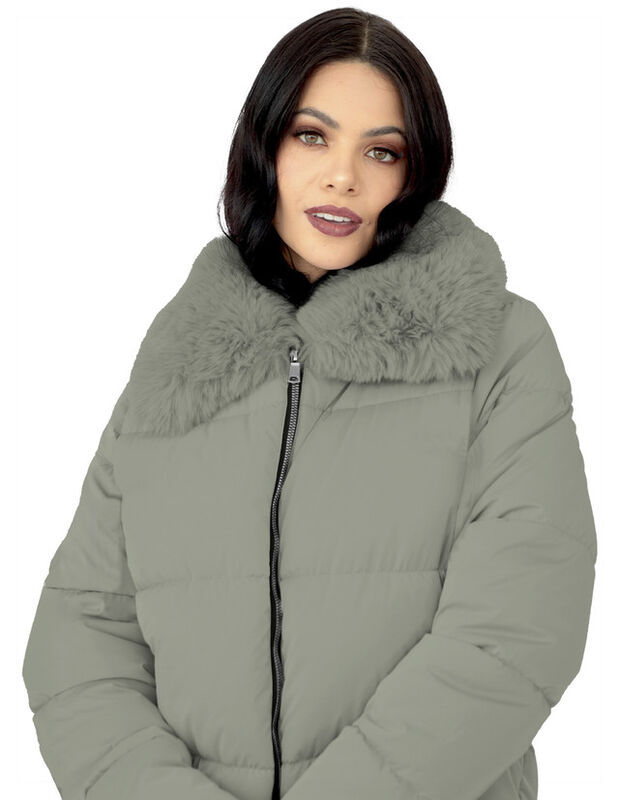 Chamarra Mujer Cuello Con Peluche Acolchada Ver... image number null