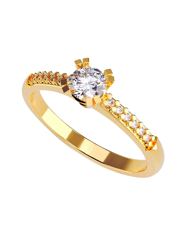 Anillo de Compromiso de 14K con Diamante de Lab... image number null