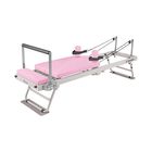 Cama Pilates Reformer Color Rosa Yoga Plegable Fitness 5 Resistencias Centurfit