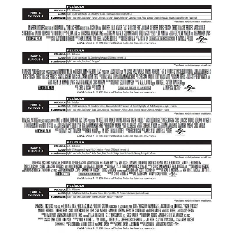 Fast & Furious Pack 1-9 [blu-ray] image number null