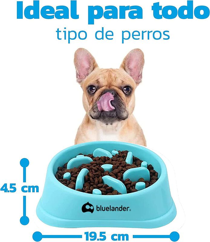 Plato de Alimentación Lenta Azul para Mascotas ... image number null