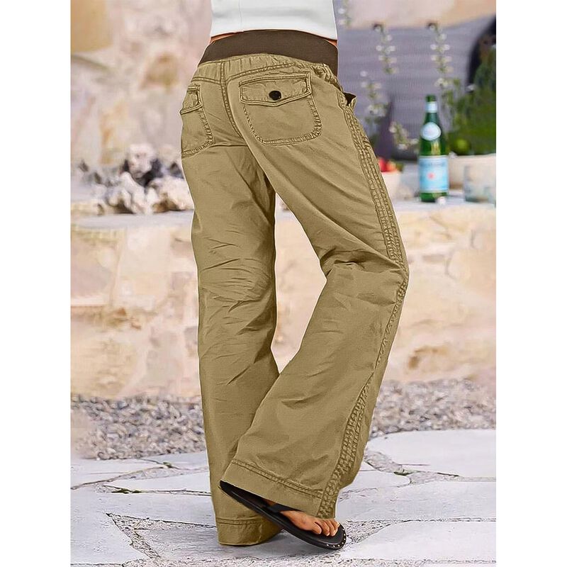 Pantalones Flamingals XL Caqui Claro de Algod&oacute;n... image number null