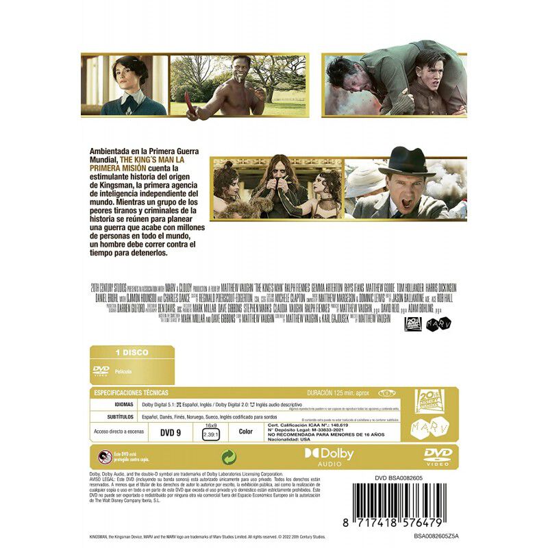 The King's Man: La Primera Misi&oacute;n [DVD] image number null