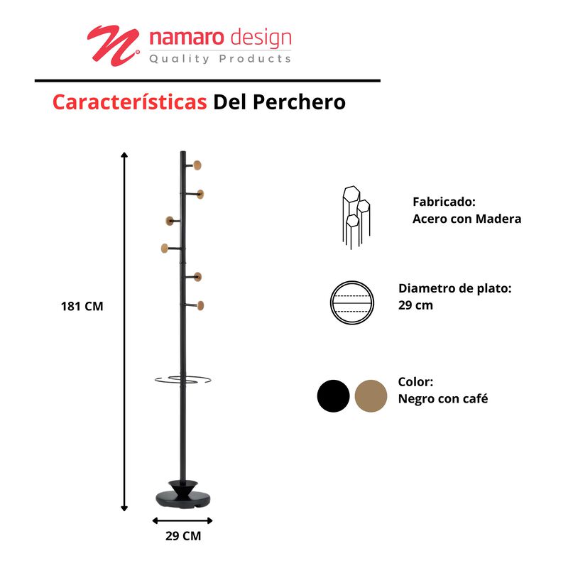 Perchero Porta Paraguas Con 6 Colgadores Namaro... image number null
