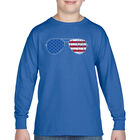 Camiseta De Manga Larga Word Art Para Ni&ntilde;o - Americana Sunglasses - Azul Rey