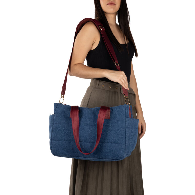 Pa&ntilde;alera Duffle Bag Mediana Con Rubber Color Az... image number null