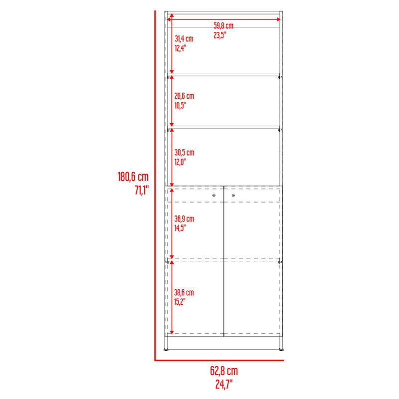 Librero Home Wengue Con Cinco Entrepa&ntilde;os Y Dos ... image number null