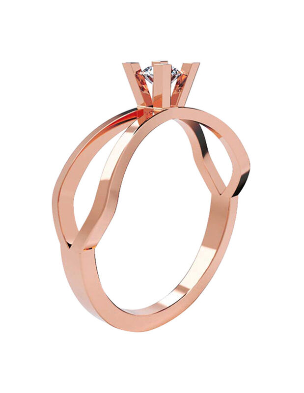 Anillo de Compromiso de 14K con Diamante de Lab... image number null