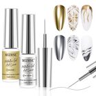 Pintura En Gel Para Decoraci&oacute;n De U&ntilde;as Mizhse Dorada Y Plateada Metalizada, 7 Ml
