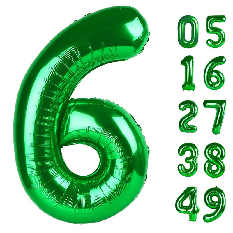Globo Upgesy Verde N&uacute;mero 6 De 40 Pulgadas image number null