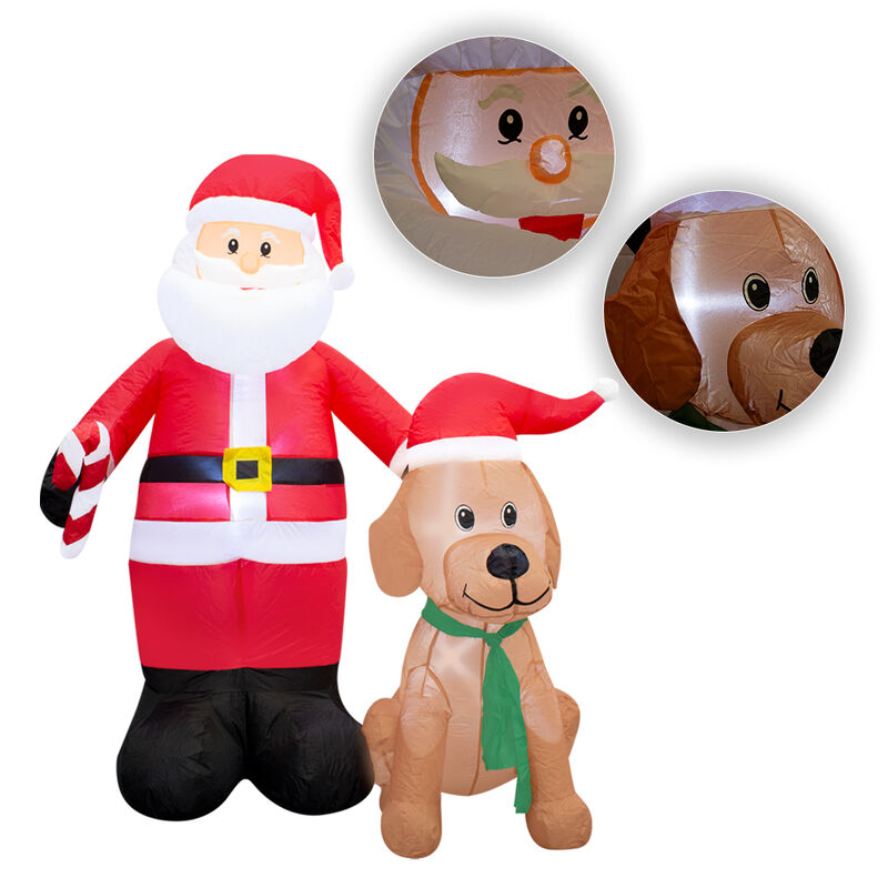 Inflable Navideño Santa Y Amigo Luz Led 1.50 Mt... image number null