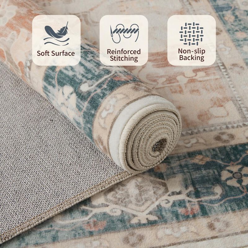 Alfombra Rugxara 6x9 Boho Lavable Color Coral P... image number null