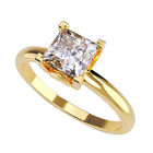 Anillo de Compromiso en Oro Amarillo 14K con Circonia -  Talla:7/ FJ588-14Y-CZ-7