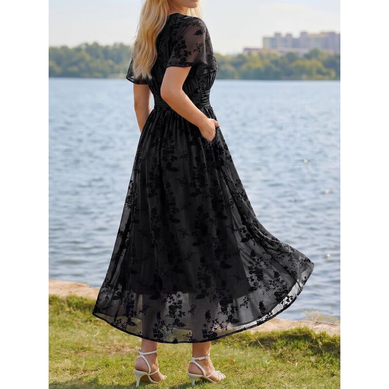 Vestido Lillusory Cruzado Floral con Bolsillos ... image number null