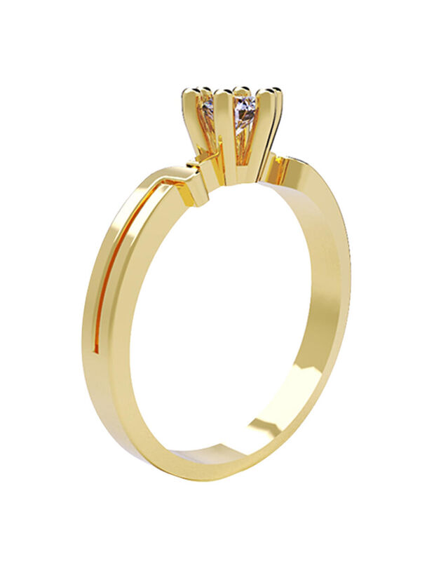 Anillo de Compromiso en Oro Amarillo 14K con Ci... image number null