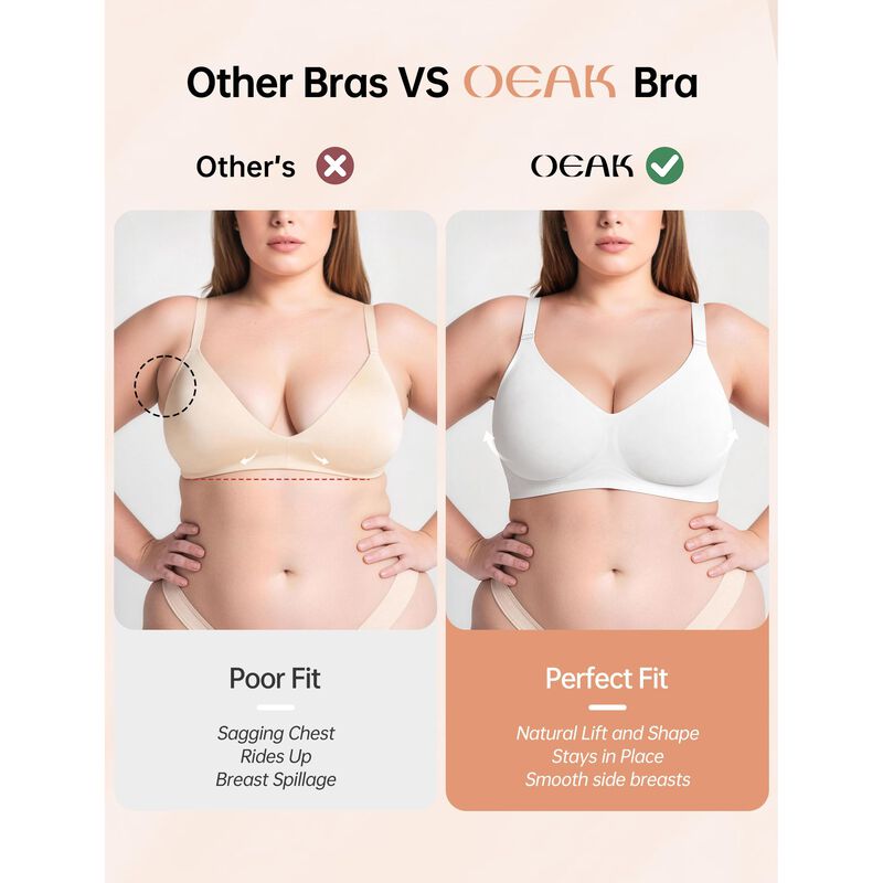 Sujetador OEAK Wireless Jelly 34B Sin Aros, Bla... image number null