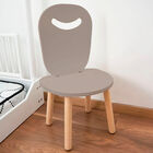 Silla Infantil Moderna de Madera Gris Oscura