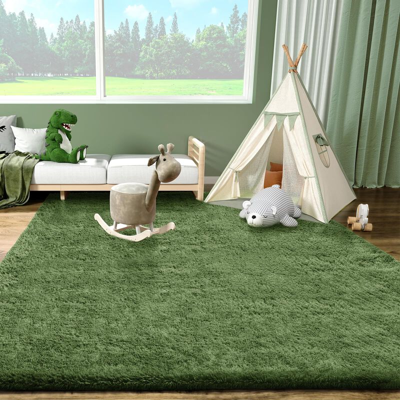 Alfombra Ophanie 122 x 152 cm Gris Verde Estilo... image number null