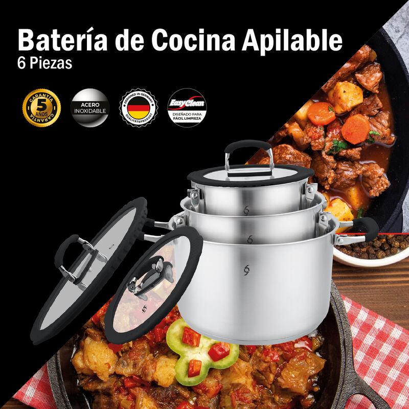 Bater&iacute;a De Cocina Apilable Bogner 6 Piezas De A... image number null