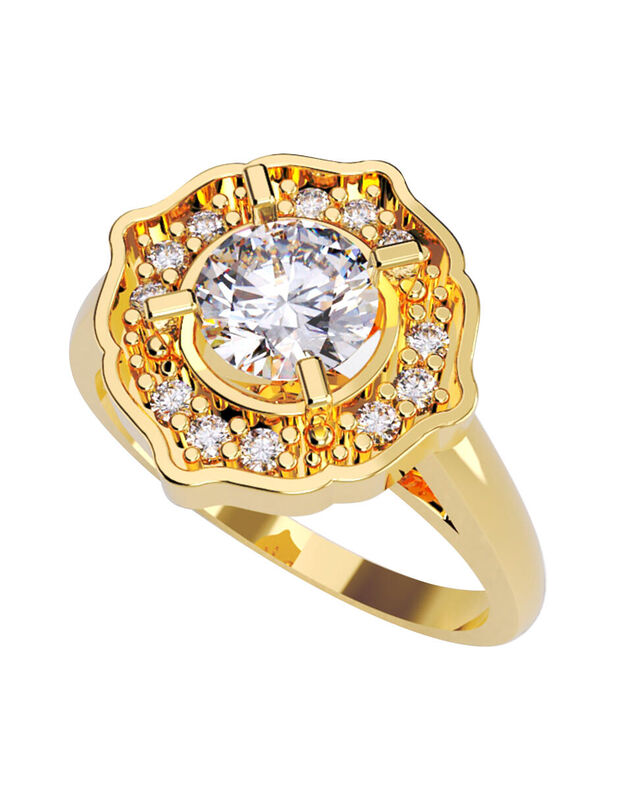 Anillo de Compromiso de 14K con Diamante de Lab... image number null